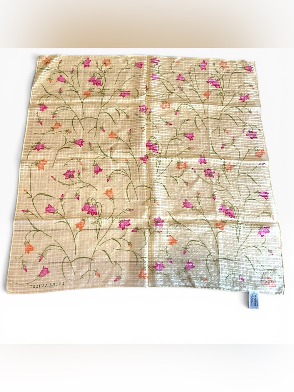 Floral Scarf with Pink & Orange Blooms